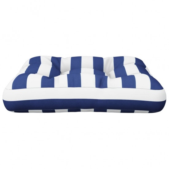 Paletės pagalvėlė, mėlyna/balta, 50x50x12cm, audinys, dryžuota