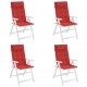 Kėdės pagalvėlės, 4vnt., raudonos spalvos, oksfordo audinys