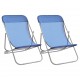 Paplūdimio kėdės, 2vnt., mėlynos, tekstilenas ir plienas