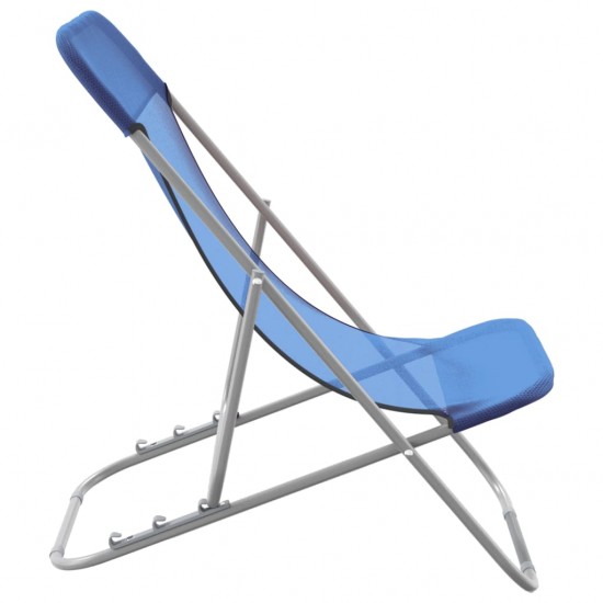 Paplūdimio kėdės, 2vnt., mėlynos, tekstilenas ir plienas