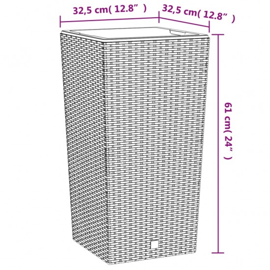 Lovelis su išimamu įdėklu, antracito, 21/49l, PP ratanas