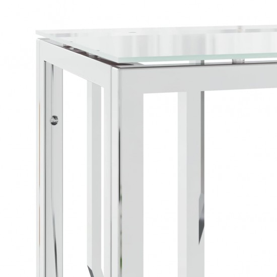 Konsolinis staliukas, 70x30x70cm, nerūdijantis plienas/stiklas