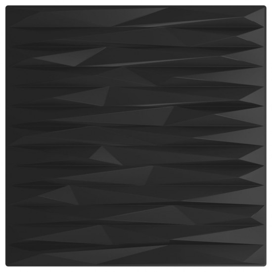 Sienų plokštės, 24vnt., juodos, 50x50cm, EPS, 6m²