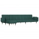 L formos sofa-lova, tamsiai žalia, 275x140x70cm, aksomas