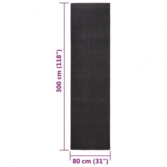 Sizalio kilimėlis draskymo stulpui, juodos spalvos, 80x300cm