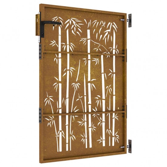 Sodo vartai, 85x125cm, corten plienas, bambuko dizaino
