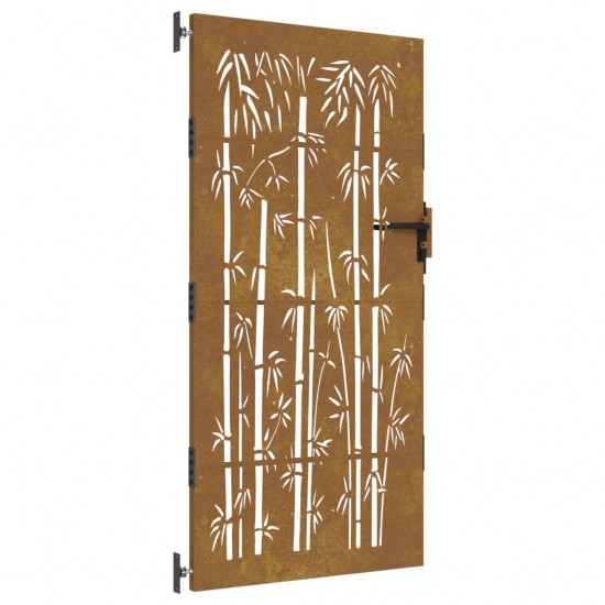Sodo vartai, 85x175cm, corten plienas, bambuko dizaino