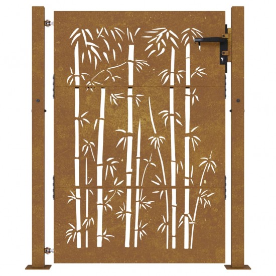 Sodo vartai, 105x155cm, corten plienas, bambuko dizaino