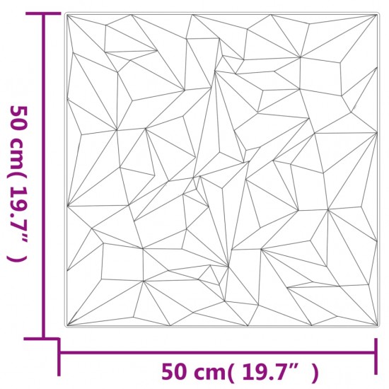 Sienų plokštės, 12vnt., juodos, 50x50cm, EPS, 3m², ametistas