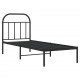 Metalinis lovos rėmas su galvūgaliu, juodos spalvos, 75x190cm