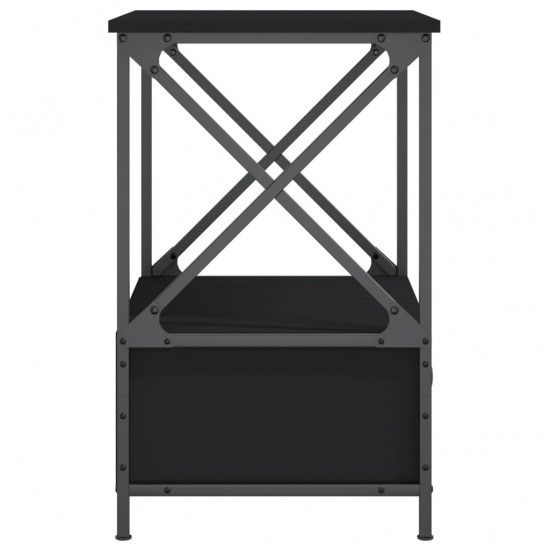Naktinis staliukas, juodas, 50x41x65cm, apdirbta mediena