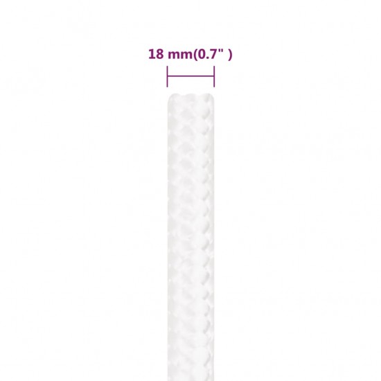 Valties virvė, visiškai balta, 18mm, 100m, polipropilenas