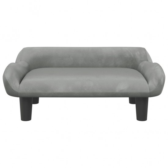 Vaikiška sofa, šviesiai pilkos spalvos, 70x40x24cm, aksomas