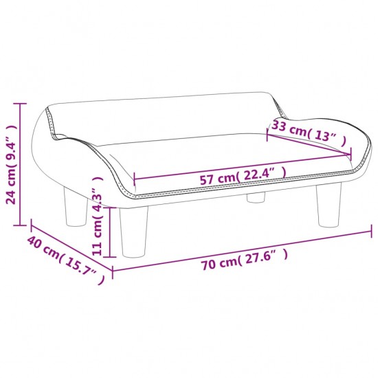 Vaikiška sofa, šviesiai pilkos spalvos, 70x40x24cm, aksomas