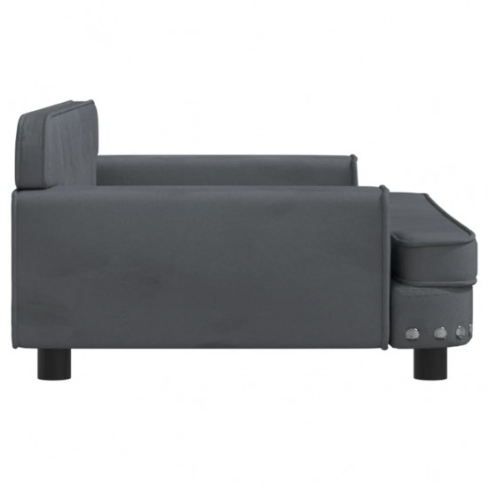 Vaikiška sofa, tamsiai pilkos spalvos, 90x53x30cm, aksomas