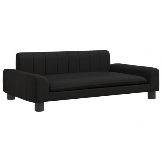 Vaikiška sofa, juodos spalvos, 90x53x30cm, dirbtinė oda