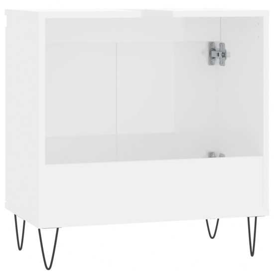 Vonios kambario spintelė, balta, 58x33x60cm, mediena, blizgi