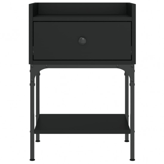 Naktiniai staliukai, 2vnt., juodi, 40,5x31x60cm, mediena