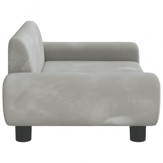 Vaikiška sofa, šviesiai pilkos spalvos, 70x45x33cm, aksomas