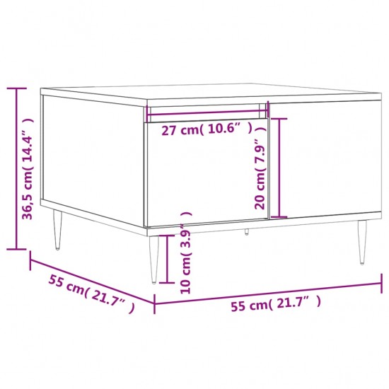 Kavos staliukas, betono pilkas, 55x55x36,5cm, apdirbta mediena