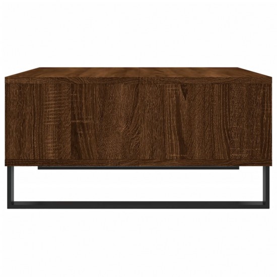 Kavos staliukas, rudas ąžuolo, 60x60x30cm, apdirbta mediena