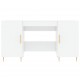 Rašomasis stalas, baltos spalvos, 140x50x75cm, mediena, blizgus