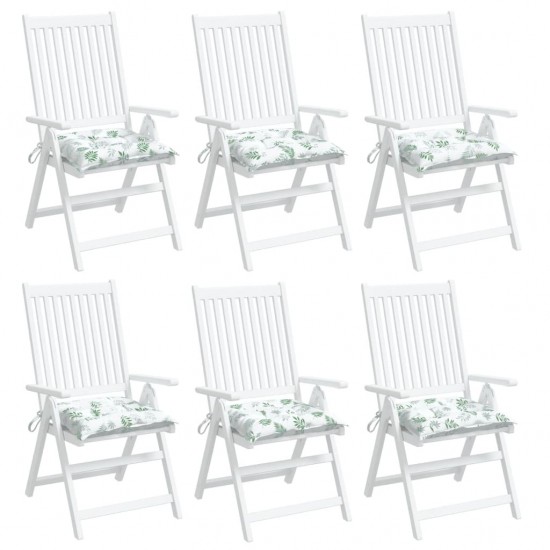 Kėdės pagalvėlės, 6vnt., 40x40x7cm, audinys, su lapais