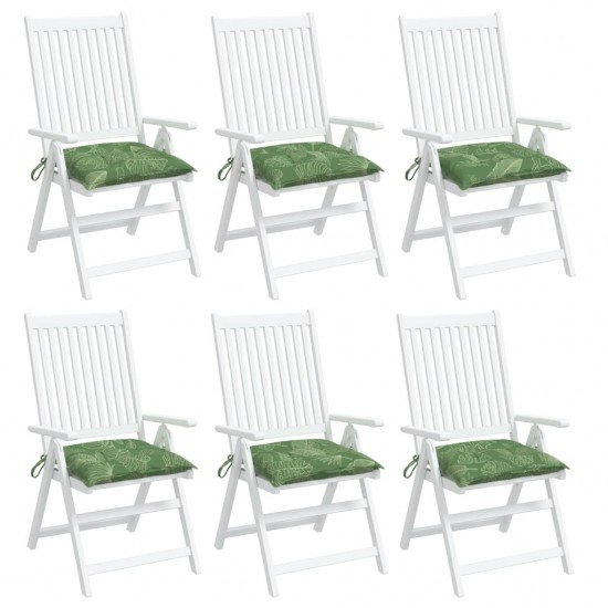 Kėdės pagalvėlės, 6vnt., 40x40x7cm, audinys, su lapais