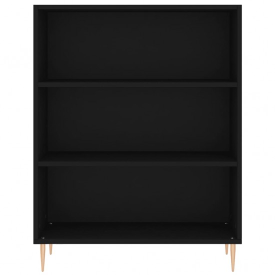 Knygų spinta, juoda, 69,5x32,5x90cm, apdirbta mediena