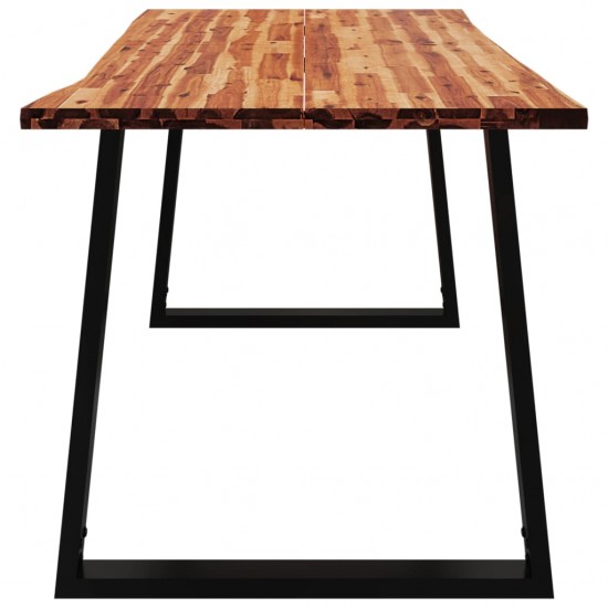 Valgomojo stalas su gyvu kraštu, 160x80x75cm, akacijos masyvas