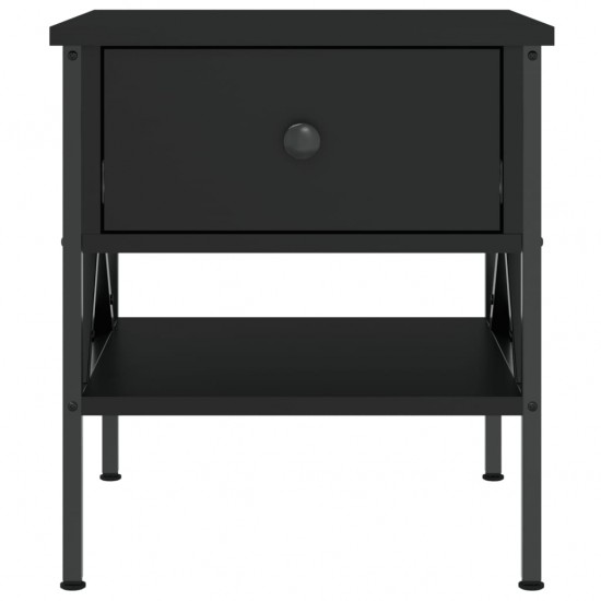 Naktiniai staliukai, 2vnt., juodi, 40x42x45cm, apdirbta mediena