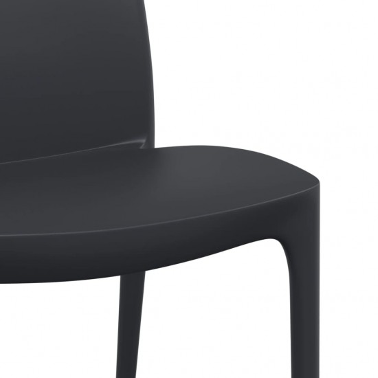 Sodo kėdės, 2vnt., antracito, 50x46x80cm, polipropilenas