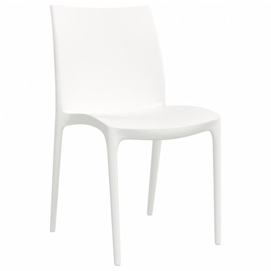 Sodo kėdės, 2vnt., baltos spalvos, 50x46x80cm, polipropilenas