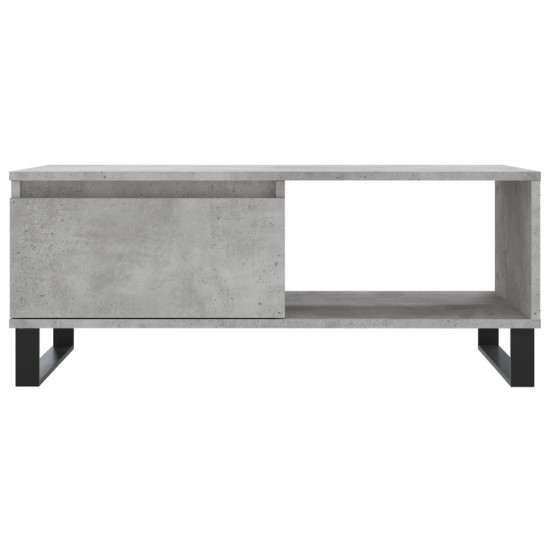 Kavos staliukas, betono pilkas, 90x50x36,5cm, apdirbta mediena