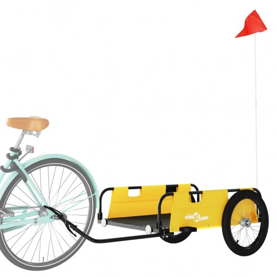 Krovininė dviračio priekaba, geltona, oksfordo audinys/geležis
