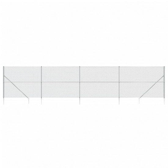 Tinklinė tvora su smaigais, sidabrinės spalvos, 1,6x10m