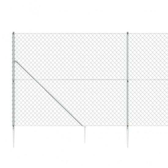 Tinklinė tvora su smaigais, sidabrinės spalvos, 1,6x10m