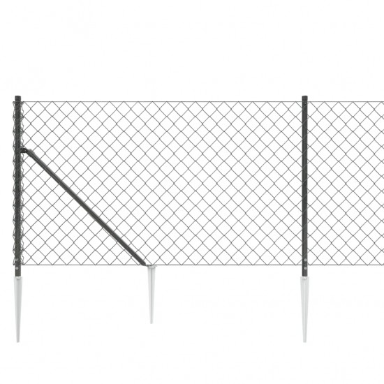 Tinklinė tvora su smaigais, antracito spalvos, 1x25m