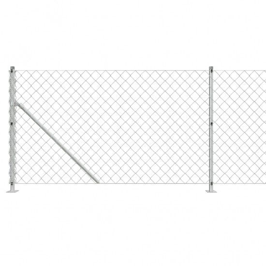 Tinklinė tvora su flanšais, sidabrinės spalvos, 1x25m