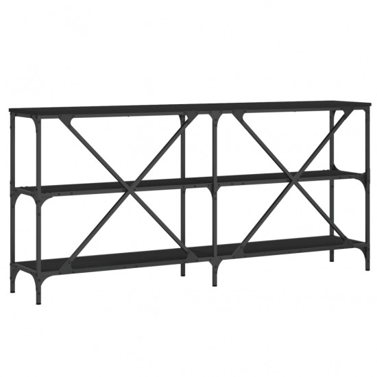 Konsolinis staliukas, juodas, 160x30x75cm, mediena ir geležis