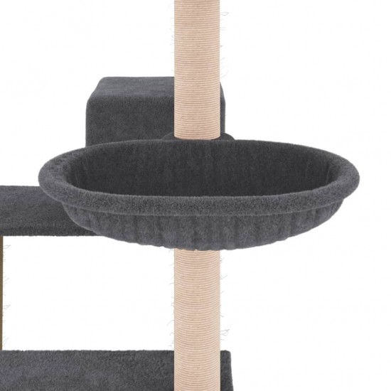 Draskyklė katėms su stovais iš sizalio, tamsiai pilka, 82,5cm