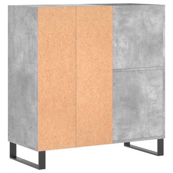 Vinilinių plokštelių spintelė, betono, 84,5x38x89cm, mediena