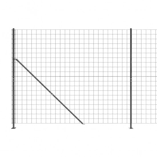 Vielinė tinklinė tvora su flanšais, antracito spalvos, 1,6x25 m