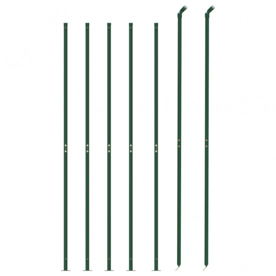 Vielinė tinklinė tvora su flanšais, žalios spalvos, 2x10m