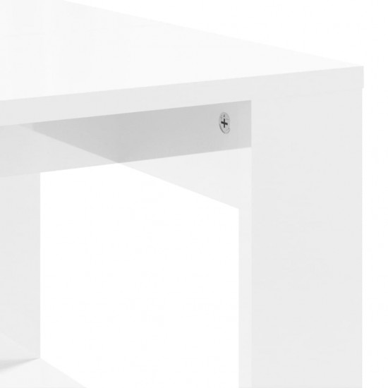 Kavos staliukas, baltas, 102x50x35cm, apdirbta mediena, blizgus