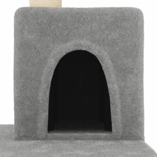 Draskyklė katėms su stovais iš sizalio, šviesiai pilka, 123cm