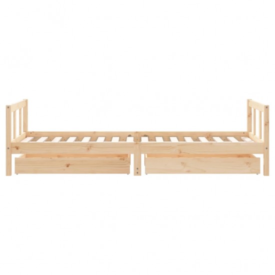 Vaikiškos lovos rėmas su stalčiais, 90x200cm, pušies masyvas