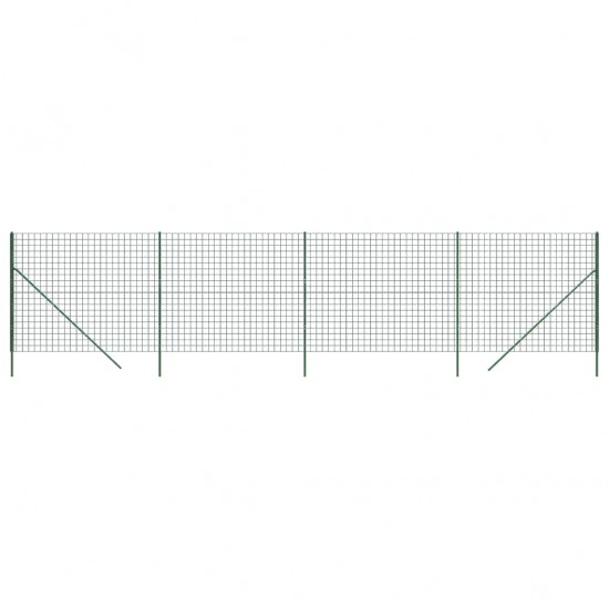 Vielinė tinklinė tvora, žalia, 1,4x10m, galvanizuotas plienas