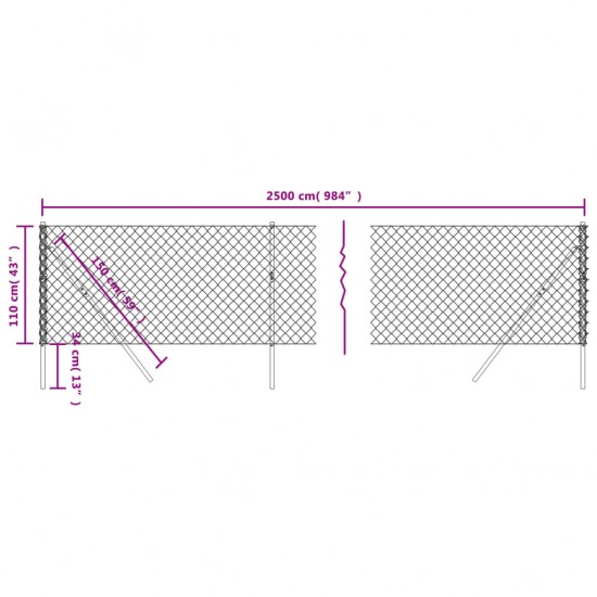 Tinklinė tvora, žalios spalvos, 1,1x25m