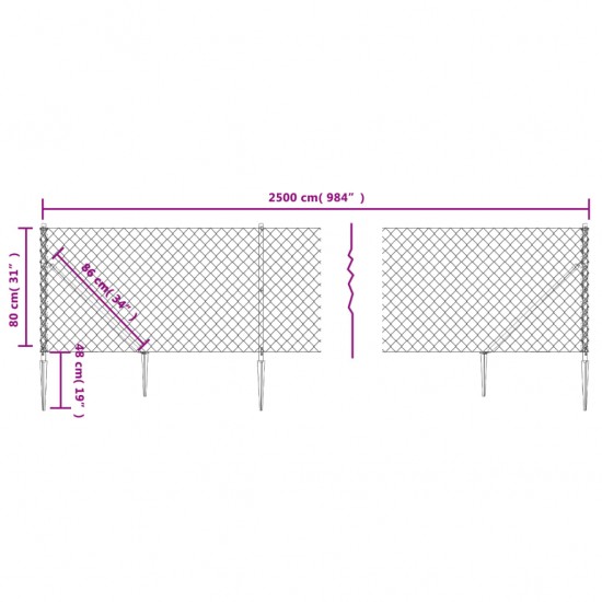 Tinklinė tvora su smaigais, žalios spalvos, 0,8x25m